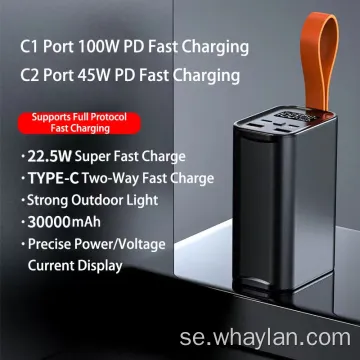 Anpassad 100W Portable Solar Power Bank Phone Charger